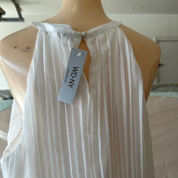Pleated Halter Maxi White Dress, size XL - Picture 4 of 4